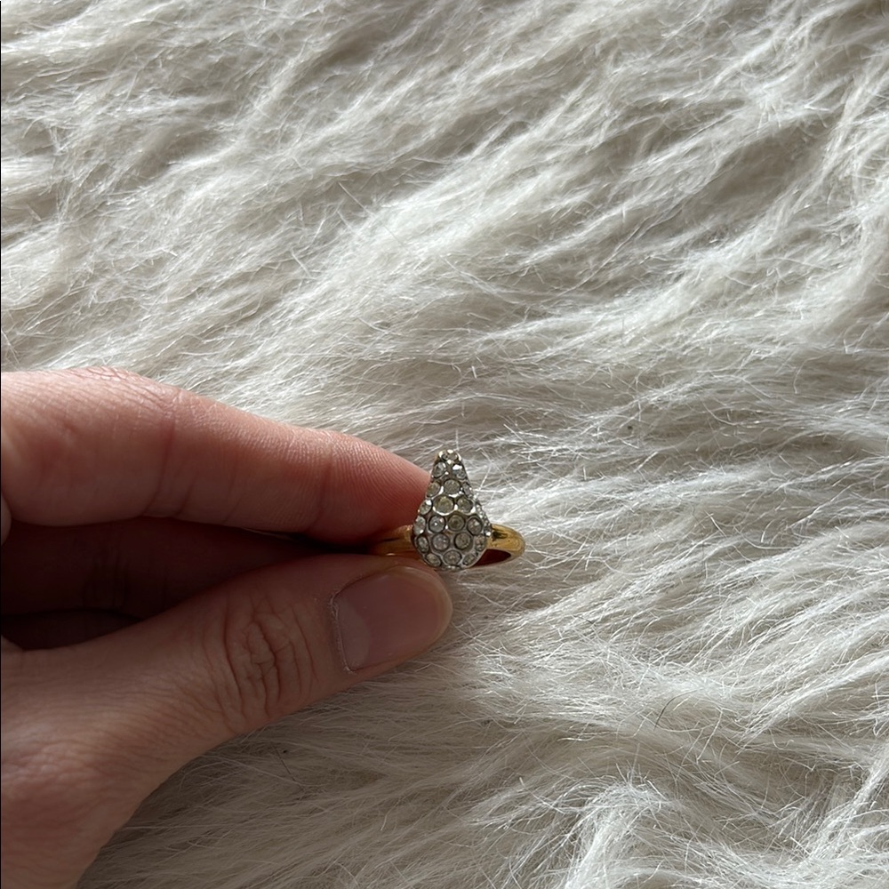 Vintage Gold and Silver Crystal Ring